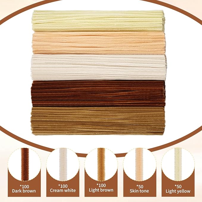 400 PCS Pipe Cleaners Bulk,5 Colors Pipe Cleaners Craft for Flowers with Floral Wires,Gardening Tape,Greeting Card,Bouquet Paper,Hot Glue Stick,Stamen & Ribbon,Ideals for DIY Holiday Deco