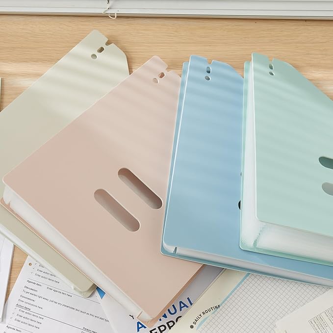 2-Piece Vertical Accordion Folder Manager, 13 Grid Expansion Pages, Vertically Opened Storage Bag for organizing Materials, School, Home, and Office letterhead, Gray