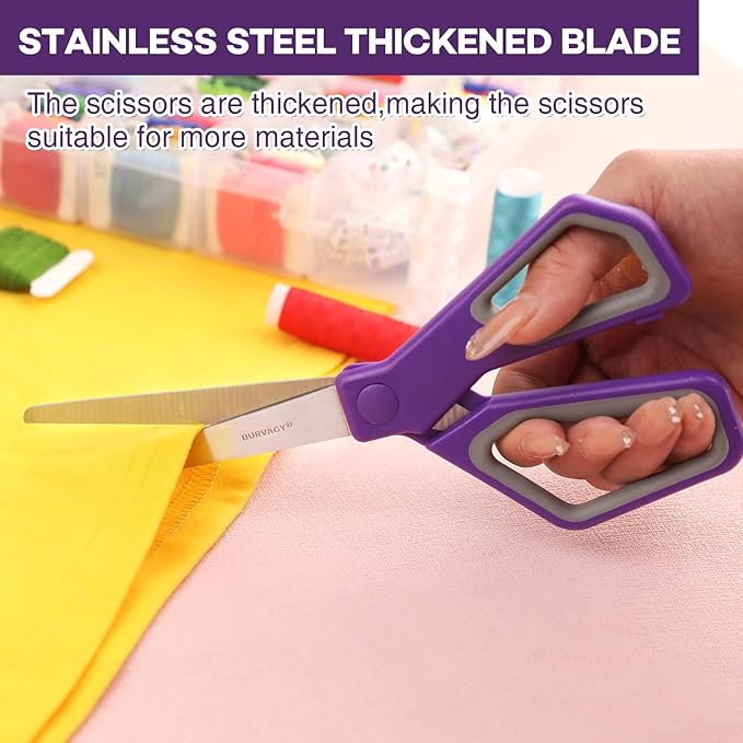 42Pack 8" Scissors All Purpose, Heavy Duty Scissors with Ultra Sharp Blades Comfort Grip Handles - For Office Home School Sewing Fabric Crafts, High/Middle School Student Teacher Scissor