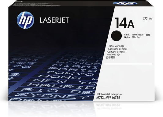 HP 14A Black Toner Cartridge | Works with HP LaserJet Enterprise M712 Series, HP LaserJet Enterprise MFP M725 Series | CF214A