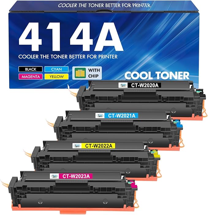 414A 414X Toner Cartridges 4 Pack MFP M479fdw Compatible Replacment for HP 414A for HP Color Laserjet Pro MFP M479fdw M479fdn M479dw M454dw M454dn M479dn Printer Ink (Black Cyan Yellow Magenta)