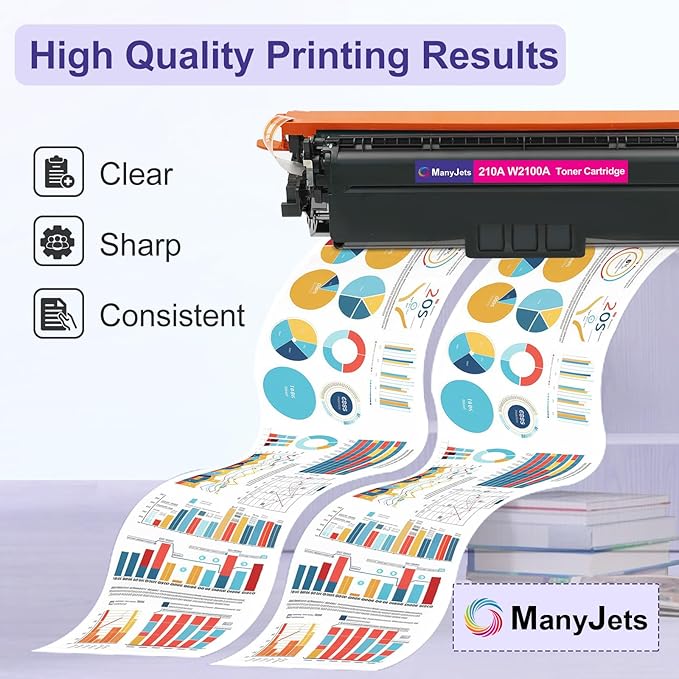 210A Toner Cartridges 4 Pack with Chip Compatible for HP 210A/210X W2100A/W2100X High Yield Replacement for Color Laserjet Pro MFP 4301fdw/4301fdn/4201dw/4201dn Series Printer (4-Pack, BCMY)