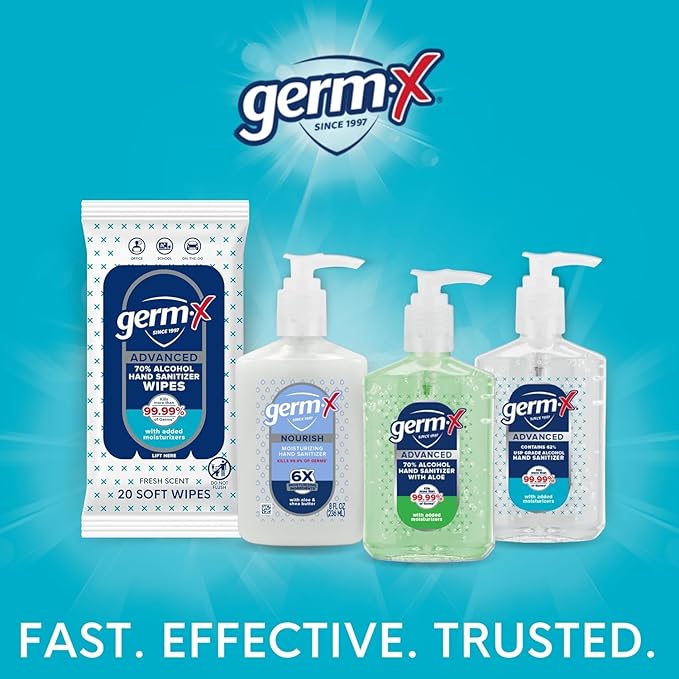 Germ-X Hand Sanitizer, Hydrating with Hyaluronic Acid, 1L Bulk Pack, Instant & No Rinse Formula, Sanitizing Liquid Gel for All Skin Types, Formulated without Parabens, Phthalates & Dyes