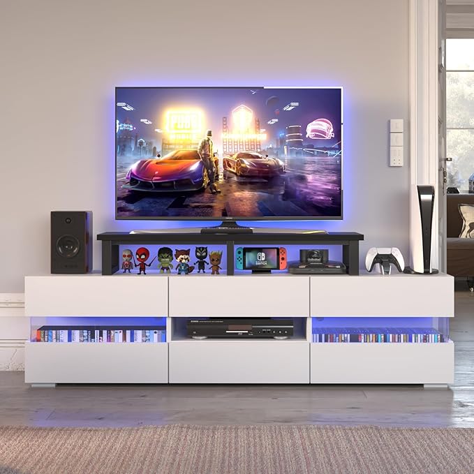 45" Large TV Riser for 32-60 inch TV, TV Riser Stand Shelf with Steel Legs, Tabletop TV Stand Riser for Home Office,Black