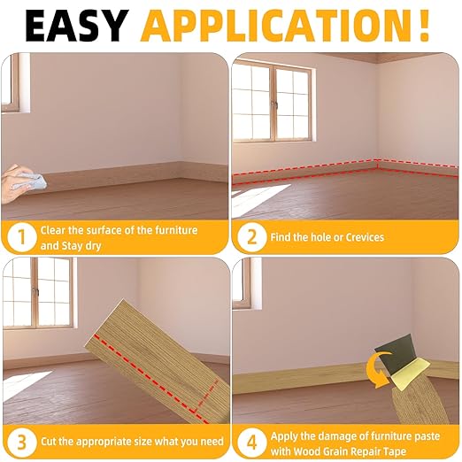 GSCIT Club Wood Grain Repair Tape, 2.4 inch X 250ft Self Adhesive Oak Grain Repair Patch for Tables, Chairs, Baseboards, Doors, Windows, Floors, Handicraft DIY.