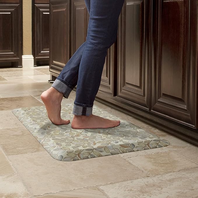 GelPro Designer Comfort 3/4" Thick Ergo-Foam Anti-Fatigue Kitchen Floor Mat, 20"x32", Orchard Almond