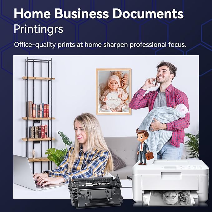 148A Toner Cartridge Black with Chip - Compatible Replacement for HP 148A 148X W1480A W1480X for HP Laserjet Pro MFP 4101fdw 4001dn 4001n 4101fdn 4001dw Printer High Yield for Office Work - 2 Pack