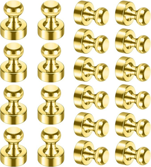 20Pack Gold Fridge Magnets for Whiteboard Small Refrigerator Magnets Office Magnets for Refrigerator Whiteboard Billboard in Kitchen Classroom School