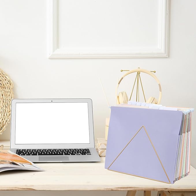 gisgfim 12 Pack Pastel Expanding Hanging File Folders Letter Size Insertable 1/5 Cut Tabs for Filing Cabinets Extra Capacity File Folders Hanging Organizer for Desk Home Office School