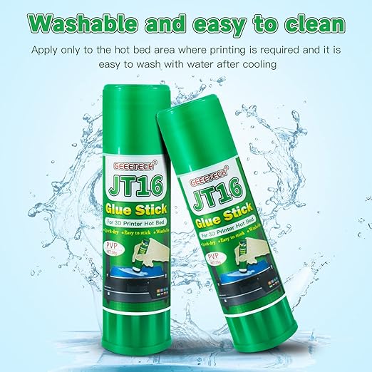 Geeetech 6pc 3D Printer Glue Sticks, 3D Printer Bed Adhesive for Hot Bed Printing, 36 Gram Each, Washable, PVP Solid 3D Print Glue Stick 3D Gloop for PLA/ABS/PETG/PC/PA/TPU