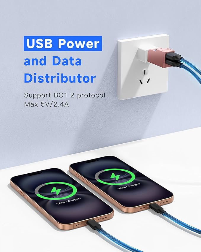 3 Ports USB 3.0 Adapter, USB Hub with 1 USB 3.0 and 2 USB 2.0 Port, Portable USB Port Splitter for Keyborad, Mobile Hard Disk, U Disk, Camera, Mouse,etc (Pink)