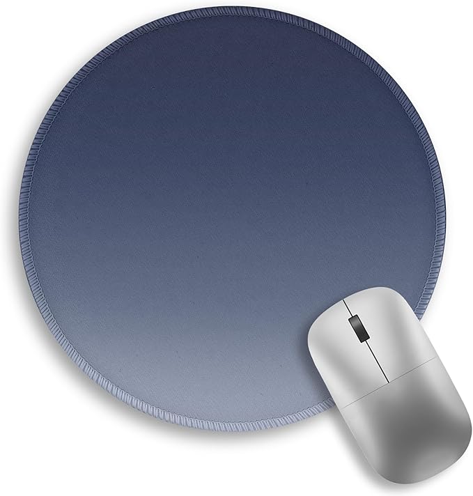 Gradient Grey Work Mouse Pad, Small Round Mouse Pads for Desk, Mini Travel Mousepad for Wireless Computer Laptop, Office Desk Accessories, 8.6 x 8.6 inch