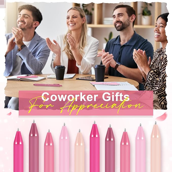 30pcs Thank You Pens Bulk Cute Multicolor Ballpoint Pen for Men Women Server Accessories Employee Holiday Appreciation Gifts for Teacher Office Back to School Party Favor (Pink)