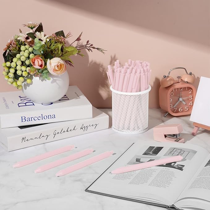 Fulmoon 25 Pcs Ballpoint Pens Bulk Retractable Comfortable Writing Pens Cute Back to School Supplies in Medium Point 1.0 mm for Teacher Student Bridal Shower Baby Shower
