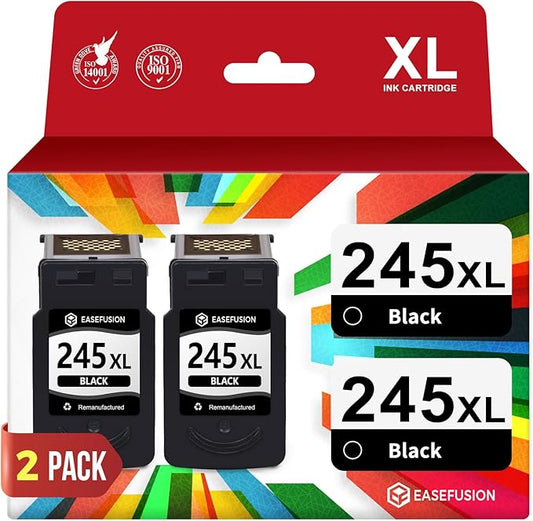 245XL Ink Cartridges Replacement for Canon 245XL Black Ink Cartridges 245 XL PG-245 PG-245XL for Canon Pixma MX490 MX492 MG2522 TR4520 TS3322 TS202 MG2500 TS3122 TR4500 Printer Ink 245