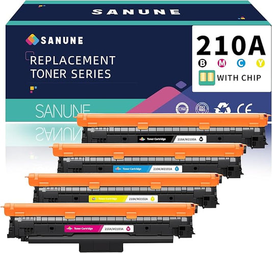 210A Toner Cartridges 4 Pack with chip Compatible for HP 210 A 210X Toner Cartridges Set for Color Laser Jet MFP 4301dw 4301fdn 4301fdw 4201dw 4201dn Printer Ink (‎1 Black/Cyan/Yellow/Magenta)