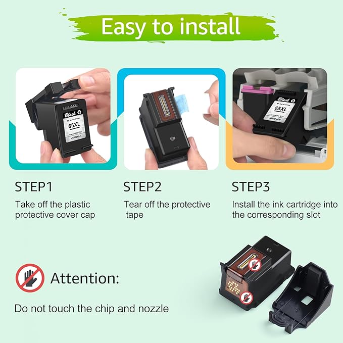 greencycle Remanufactured Ink Cartridge Replacement for HP 65XL 65 XL N9K04AN Compatible for Envy 5055 5058 5052 DeskJet 3755 2622 2655 2624 2652 3720 3722 3723 3730 3732 3752 Printer (Black, 2 Pack)