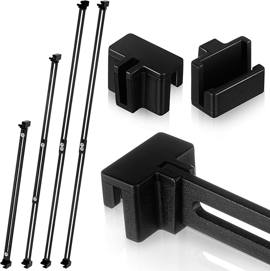 12 Pcs Metal Adjustable File Cabinet Rails Set Include 8 Hanging File Rail Clips 4 Cabinet Dividers Bars Suitable for Cabinets with Drawer Thickness Less Than 1/8 Inch(Black,18-32.5 Inch)