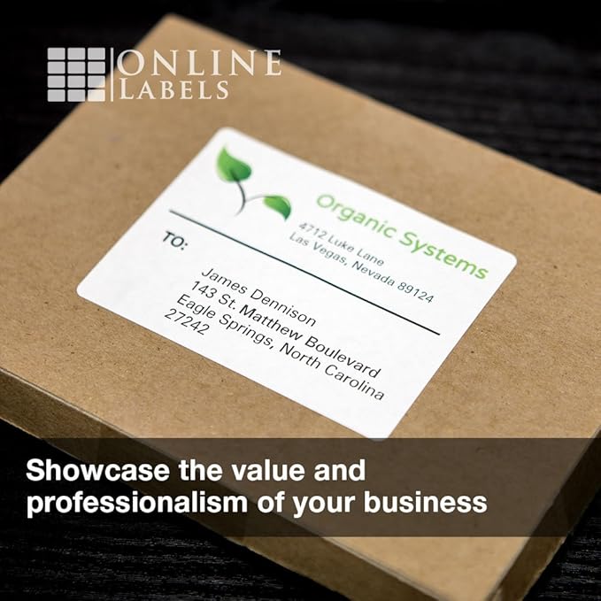 4 x 3 Rectangle Mailing Labels - Permanent, White Matte - Shipping, Wine, Product - Pack of 600-100 Sheets - Inkjet/Laser Printers - Online Labels