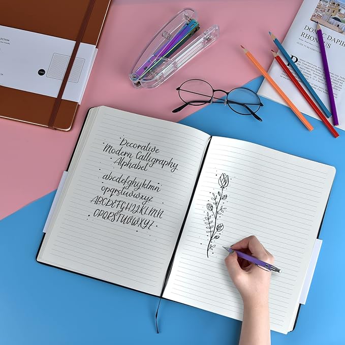 3 Pack B5 Journal Notebooks Classic College Ruled Notebooks Hardcover Lined Journals for Office Home School Business Writing Note Taking, 10.2 x 7.5 inch, 100GSM Thick Paper, 160 Pages (Black)