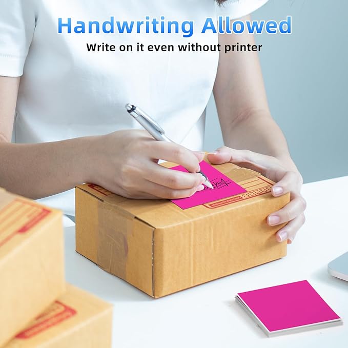 4x6 Thermal Labels, 1 Packs of 500 4x6 Fold Labels Rose Red - Compatible with JADENS, ASprink, Phomemo, Rollo, Zebra, Omezizy and Other Thermal Printers