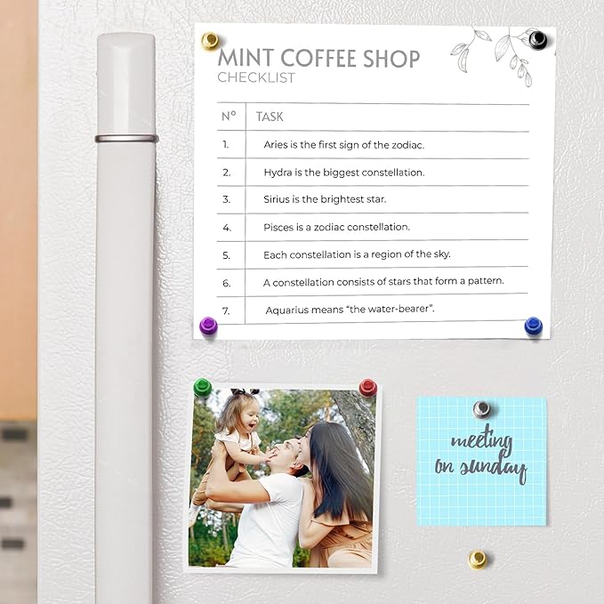 18 Pack Strong Whiteboard Magnets, Small Refrigerator Magnets Push Pins, Black Dry Erase Board, Magnetic Spider for Kitchen, Office, Gadgets, Desk Accessories, Shopping List,