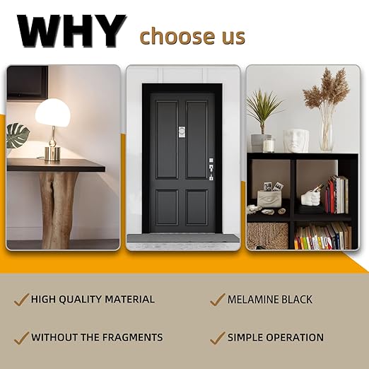 GSCIT Club Black Edge Banding, 3/4 inch x 50ft Melamine Edge Banding with Hot Melt Adhesive Preglued Cabinet Edge Banding Flexible Black Veneer Edging