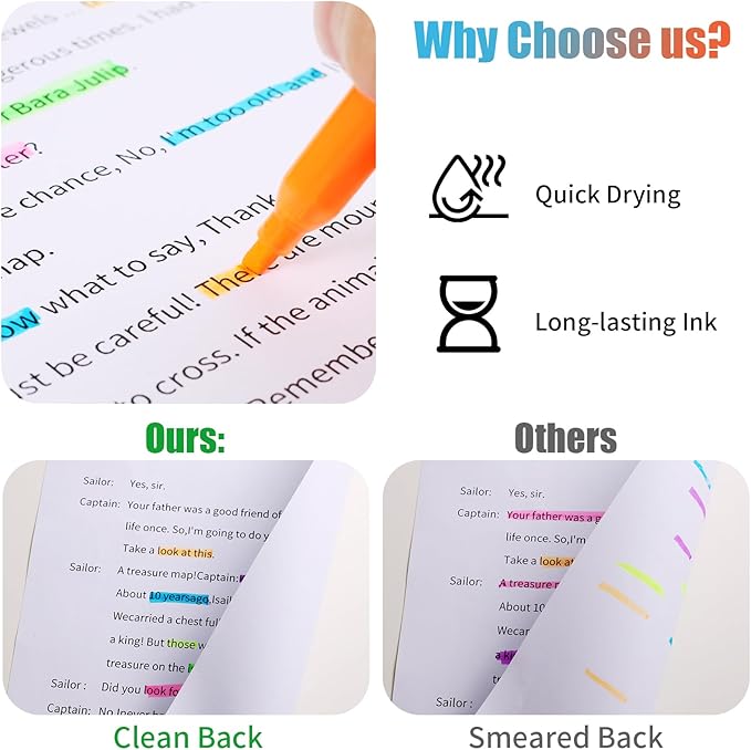 Highlighters Assorted Colors Bulk, 108 Pcs Pastel Highlighters with 6 Colors for Office and School Supplies