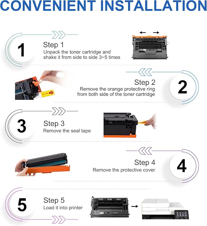 37A Toner Cartridges 2 Pack Black CF237A(with Chip) Compatible for 37A Toner Cartridges Work for Enterprise M607n M608dn M609 M608n M607dn MFP M632 M631 Printer (2 Pack, Black)