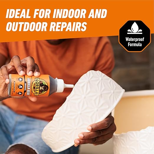 Gorilla Original Gorilla Glue, Brown, Waterproof Polyurethane Glue, 8 Ounce (Pack of 1) - Expands Into Materials, All Purpose