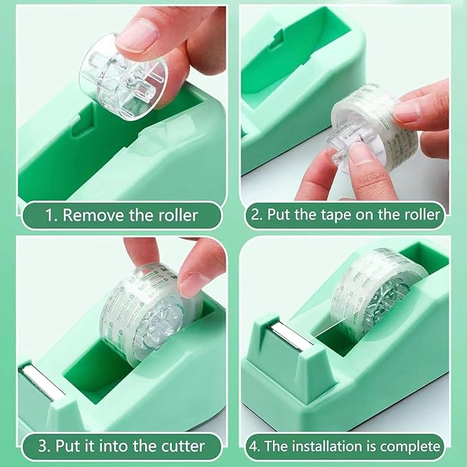 Green Desk Accessories, Pink Office Supplies Set with Stapler, Tape Dispenser, Staple Remover, Pen Holder, Scissor, Binder/Paper Clips, Ballpoint Pen, Clear Tape and 1000pcs Staples