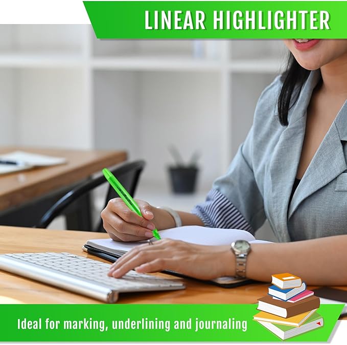 Fuutreo 60 Pack Pastel Highlighters Bulk Bright Color Highlighter Marker Chisel Tip Dry Quickly Safe Highlighter Pens Fluorescent Ink for Adults Home School Office(Green)