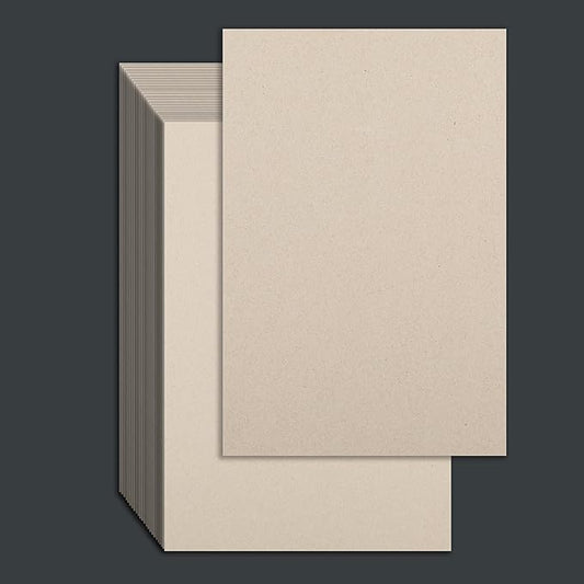 25 Pcs Book Board, Binder Board, Cover Board, Heavy Duty Chipboard for Book Binding, DIY Cardboard (Gray, 5.5 x 8.5 Inch 80PT)