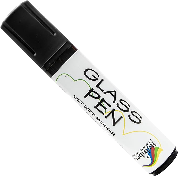 Glass Pen Window Marker: Liquid Chalk Pens for Glass, Whiteboard Markers with Washable Paint - Graduation, Car Windows, Mirror Pen, Storefront, Wedding, Parade, Party & Holiday (Black, Jumbo Tip)