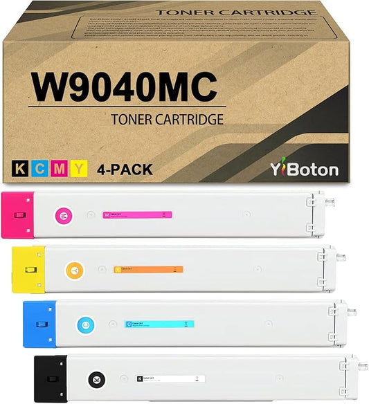 High Yield W9190MC W9040MC W9041MC W9042MC W9043MC Toner Cartridge W9191MC W9192MC W9193MC Toner Cartridge Compatible for Color MFP E77822 E77825 E77830 Printer.4-Pack (Black Cyan Yellow Magenta)