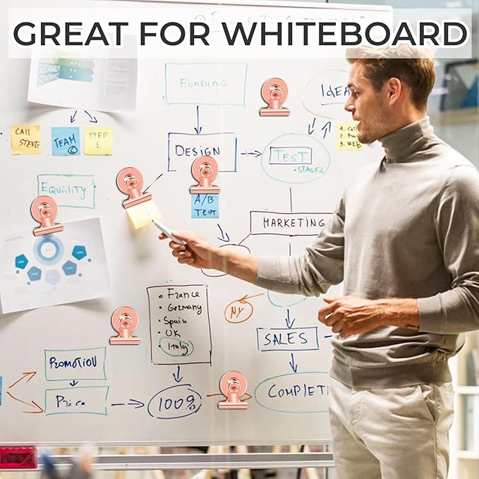 20 Pack Refrigerator Magnets Fridge Magnets, Rose Gold Magnetic Clips Whiteboard Magnets, Magnet Clips Heavy Duty for Photo Displays, Home, Office, Classroom