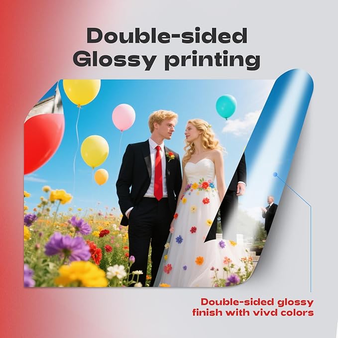 220Sheets Double Sided Photo Paper Glossy Brochure Flyer Paper Inkjet 8.5x11 44lb 160gsm Letter Size for All Dye Ink Printers