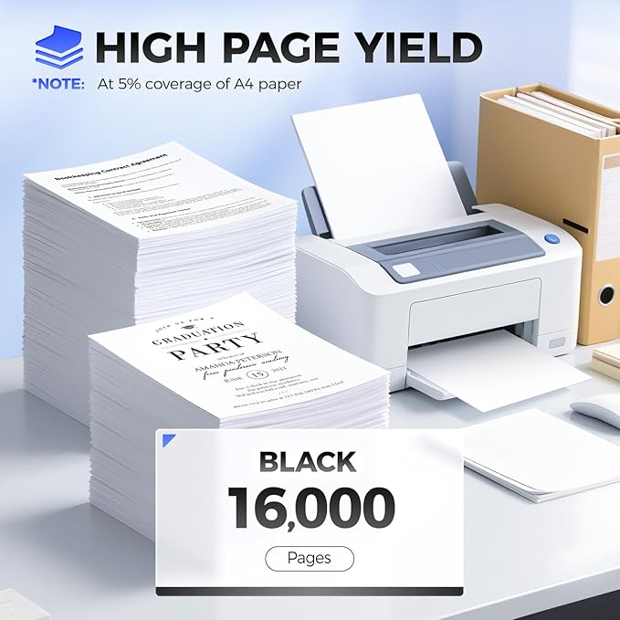 24B6035 Toner Cartridge Black with chip High Yield 1-Pack Replacement for Lexmark 24B6035 Toner Cartridges Compatible for Lexmark M1145 XM1145 Laser Printer Ink All-in-One Copier (16,000 Pages)