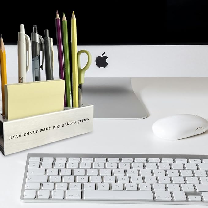 Hate Never Made Great, Racial Equality Anti Racism Pen Holder, Human Rights, Social Activist Gifts Desk Decor Stainless Steel Pencil Holders WCC62