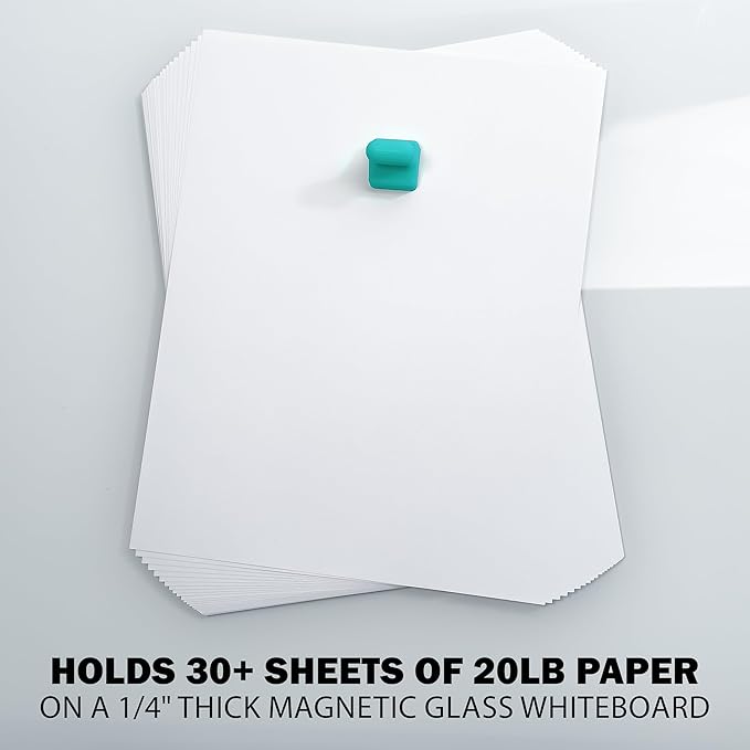 Glassboard Studio MiniBar Magnet - Strong Neodymium Rare Earth Magnets for Fridge, Whiteboard, Locker & Magnetic Glassboards - Crafting & Office Use - Strong Fridge Magnets (Seaside Teal Pawn, 2)