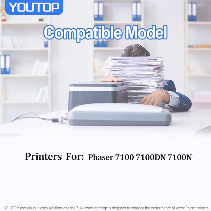 4PK 7100 Toner Cartridge (106R02605 106R02601 106R02600 106R02599) Color Set Toner Replacement for Xerox Phaser 7100 Printer