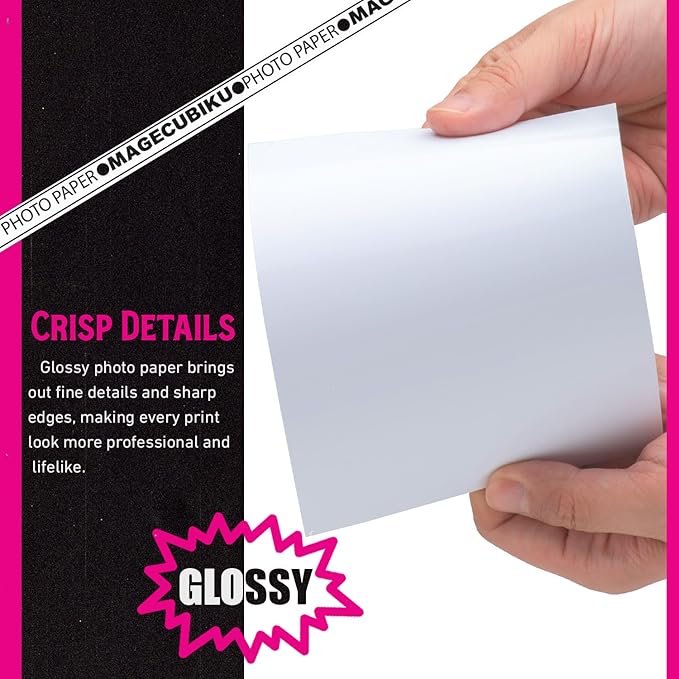 Glossy Photo Paper 5x7 Inches,200 Sheets 70 lb/258 gsm Premium Heavyweight Photographic Paper for Inkjet Printer Instant Dry Professional Postcard Picture Use Dye Ink