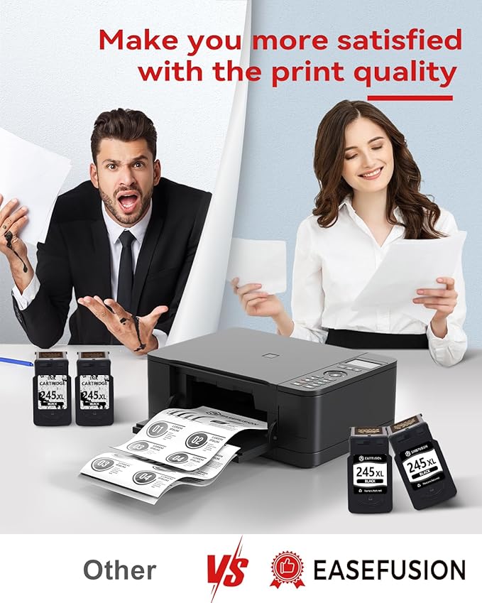 245XL Ink Cartridges Replacement for Canon 245XL Black Ink Cartridges 245 XL PG-245 PG-245XL for Canon Pixma MX490 MX492 MG2522 TR4520 TS3322 TS202 MG2500 TS3122 TR4500 Printer Ink 245