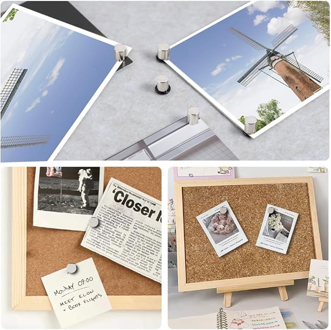 20 Sets Magnetic Pushpins, Magnet Thumbtack, Poster and Photo Hangers for Walls Bulletin Boards