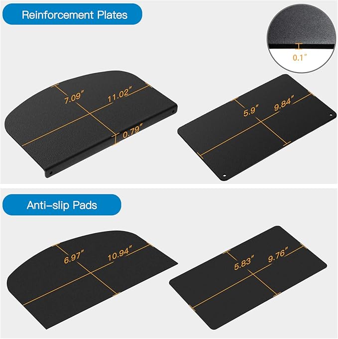 HUANUO Steel Monitor Mount Reinforcement Plate for Thin, Glass and Other Fragile Tabletop, Steel Bracket Plate Fits Most Monitor Stand C Clamp Installation