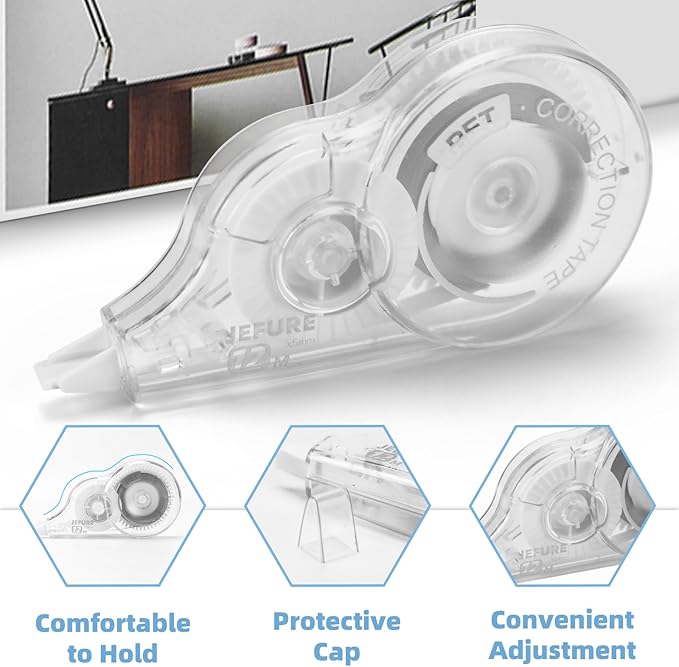 30 Pcs 39.4 Ft Correction Tape, Tear-Resistant Tape Bulk for School, Office, Note Taking, Journal (Tape Width 0.2 in, Clear)