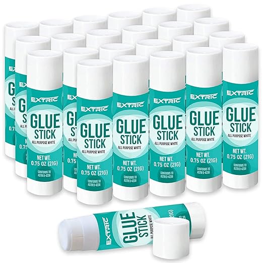 Glue Sticks Bulk Classroom, White Glue Sticks for Kids 24 Count, 0.75 Ounce, Washable All Purpose, for Kids, School and Home