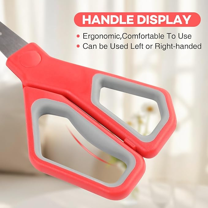 42Pack 8" Scissors All Purpose, Heavy Duty Scissors with Ultra Sharp Blades Comfort Grip Handles - For Office Home School Sewing Fabric Crafts, High/Middle School Student Teacher Scissor