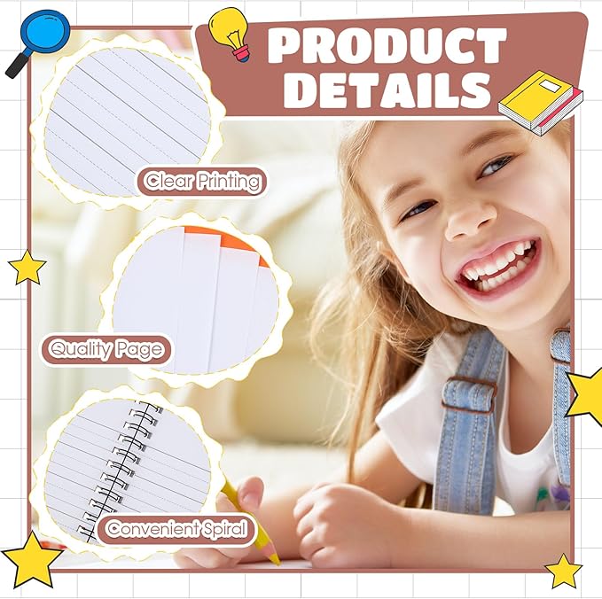 Henoyso 10 Pcs 100/50 Sheets Primary Composition Notebook K-2 Bulk Spiral Primary Journal Drawing Handwriting Practice for Kids Kindergarten 1st 2nd Back to School Supplies (Jewel Tone Color,50 Sheets)