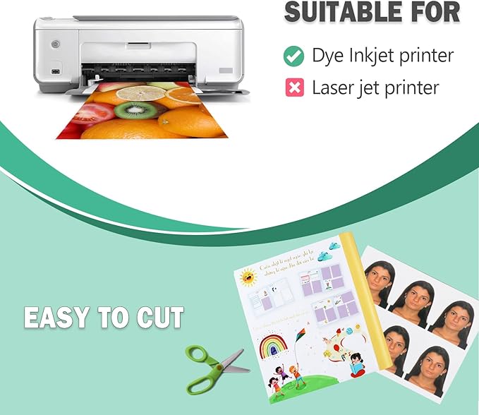 13x19 Glossy Photo Paper for Inkjet Printer, A3+ Big Photo Paper, Super B Size Full Sheet, 100 Pack, 200gsm/52lb,